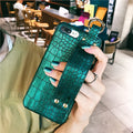 Plain With Wrist Strap Case For iPhone XS Max Case Leather Hard Back Cover Coque