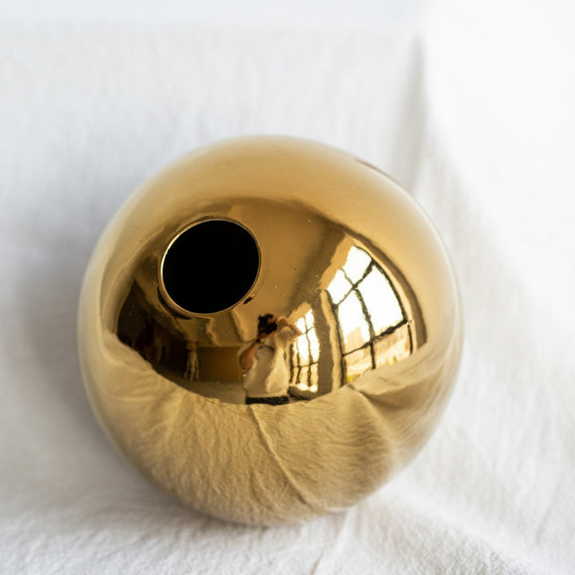 Gold Plated Ceramic Vase