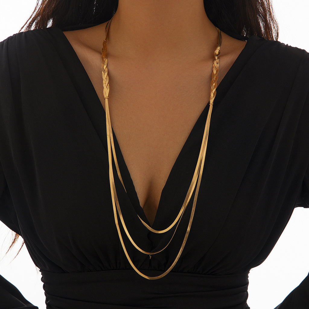 Flat snake bone Necklace