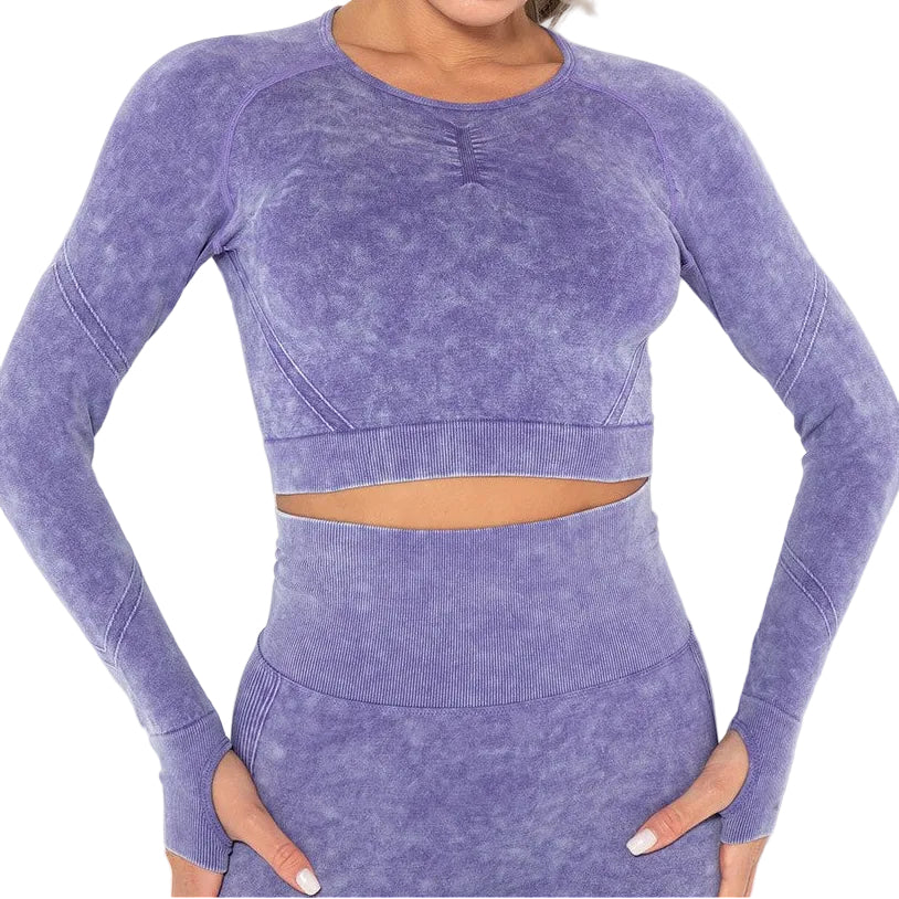 Tie-dye High Waist Seamless Yoga Set