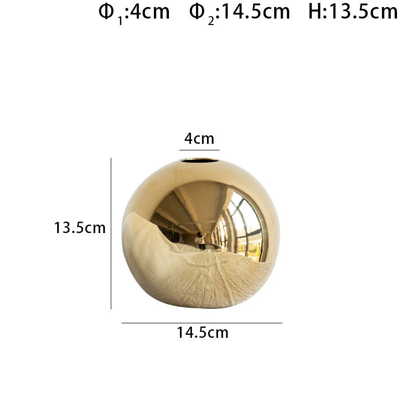 Gold Plated Ceramic Vase