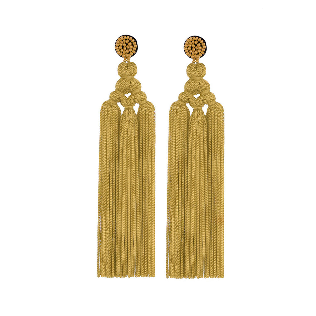 Bohemian Hand-Woven Rope Knot Tassel Earrings
