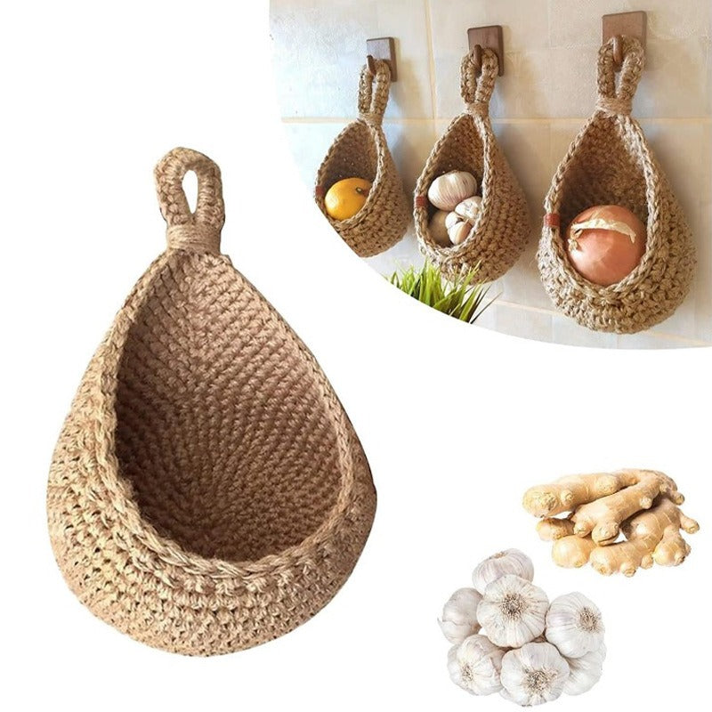 Handmade Woven Wall Hanging Storage Basket
