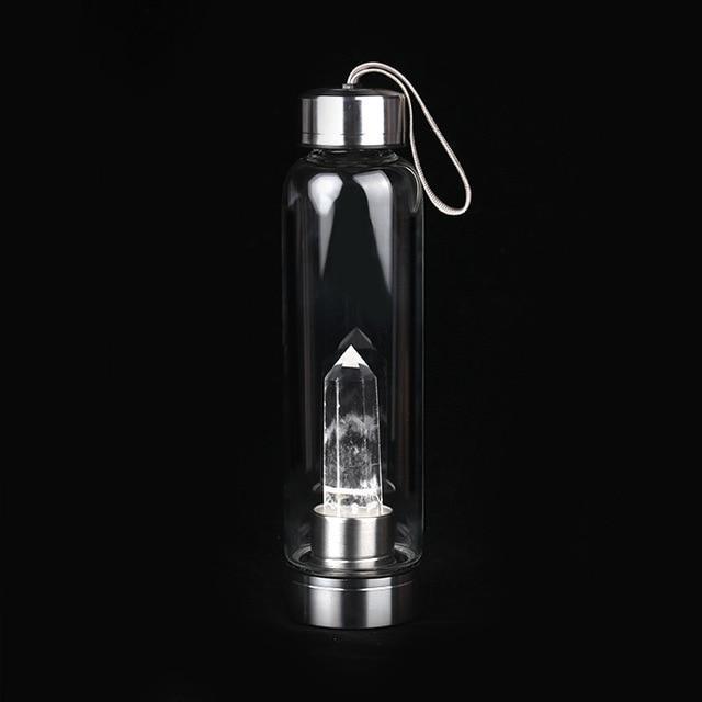 Natural Crystal Quartz Crystal Gemstone Water Bottle