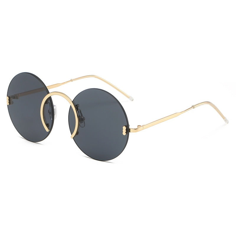 Round Frame Rimless Sunglasses