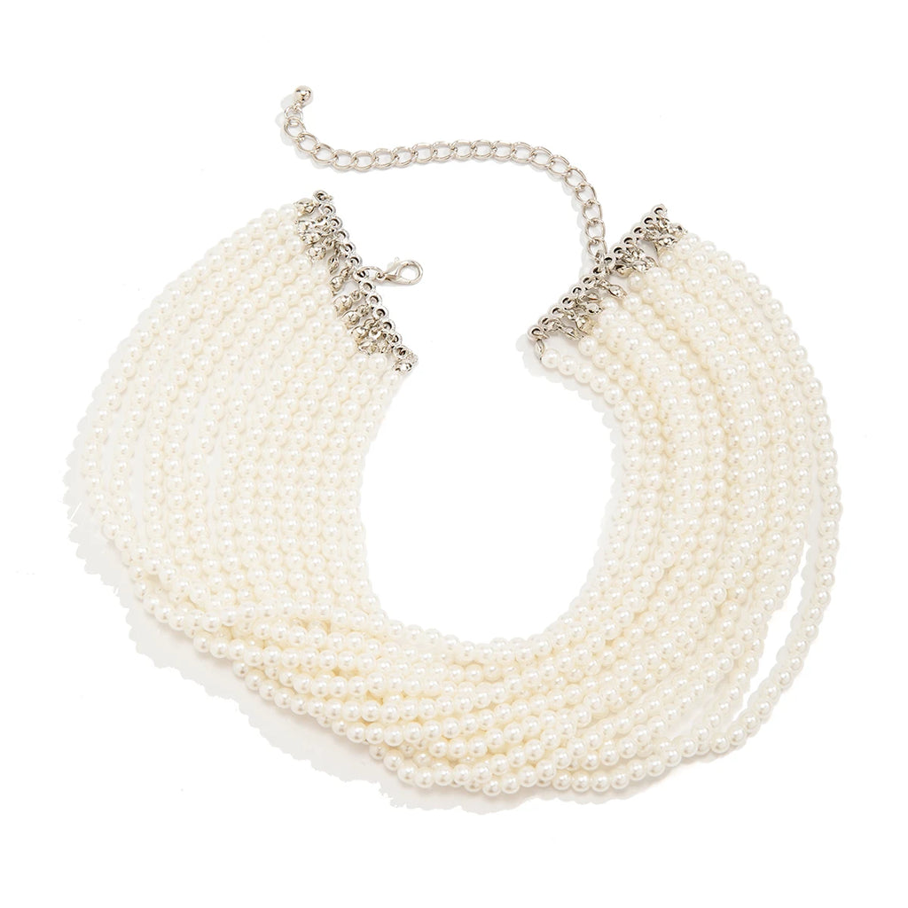 Multilayer Imitation Pearl Chunky Chocker