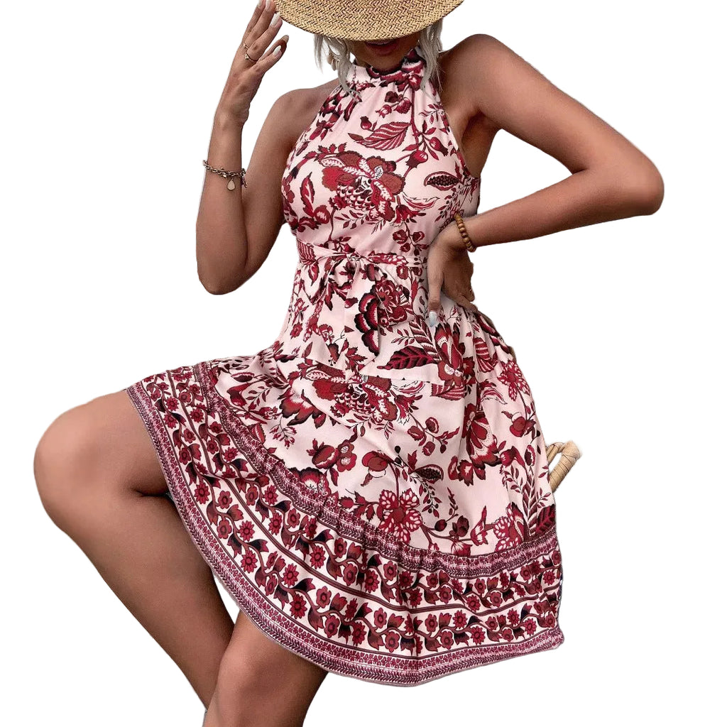Bohemian High Neck A-line Dress