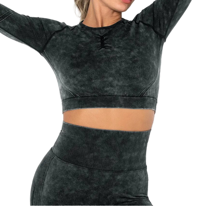 Tie-dye High Waist Seamless Yoga Set