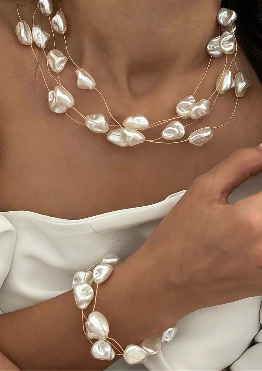 Baroque Imitation Pearl Necklace