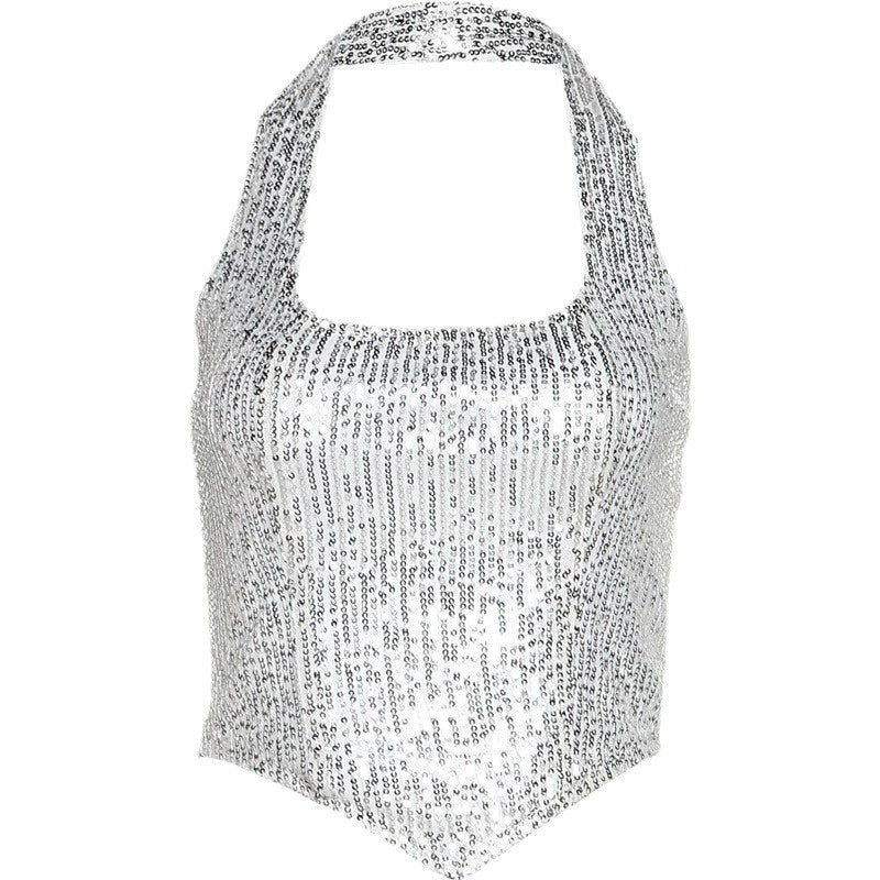 Backless Sequin Vest