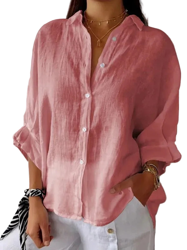 Linen Blend Tie Back Shirt