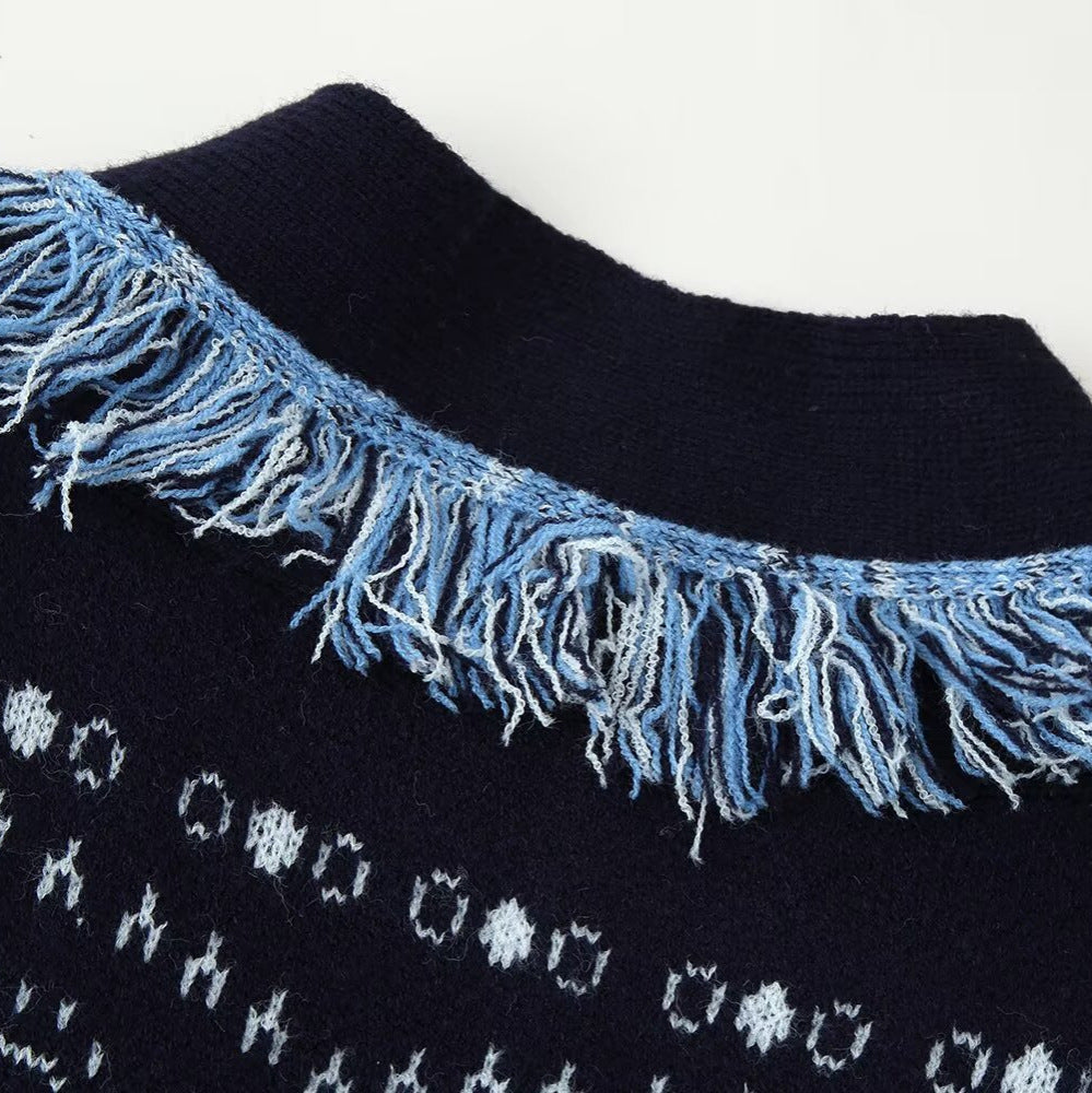 Tassel Shawl Knitted Cardigan