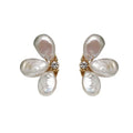 Pearl Flower Petal Earrings