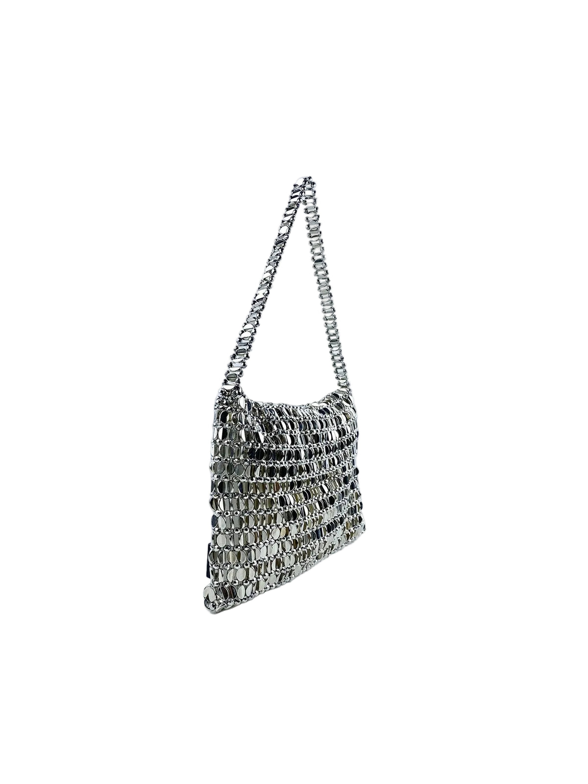 Retro Metal Sequin Silver Bag