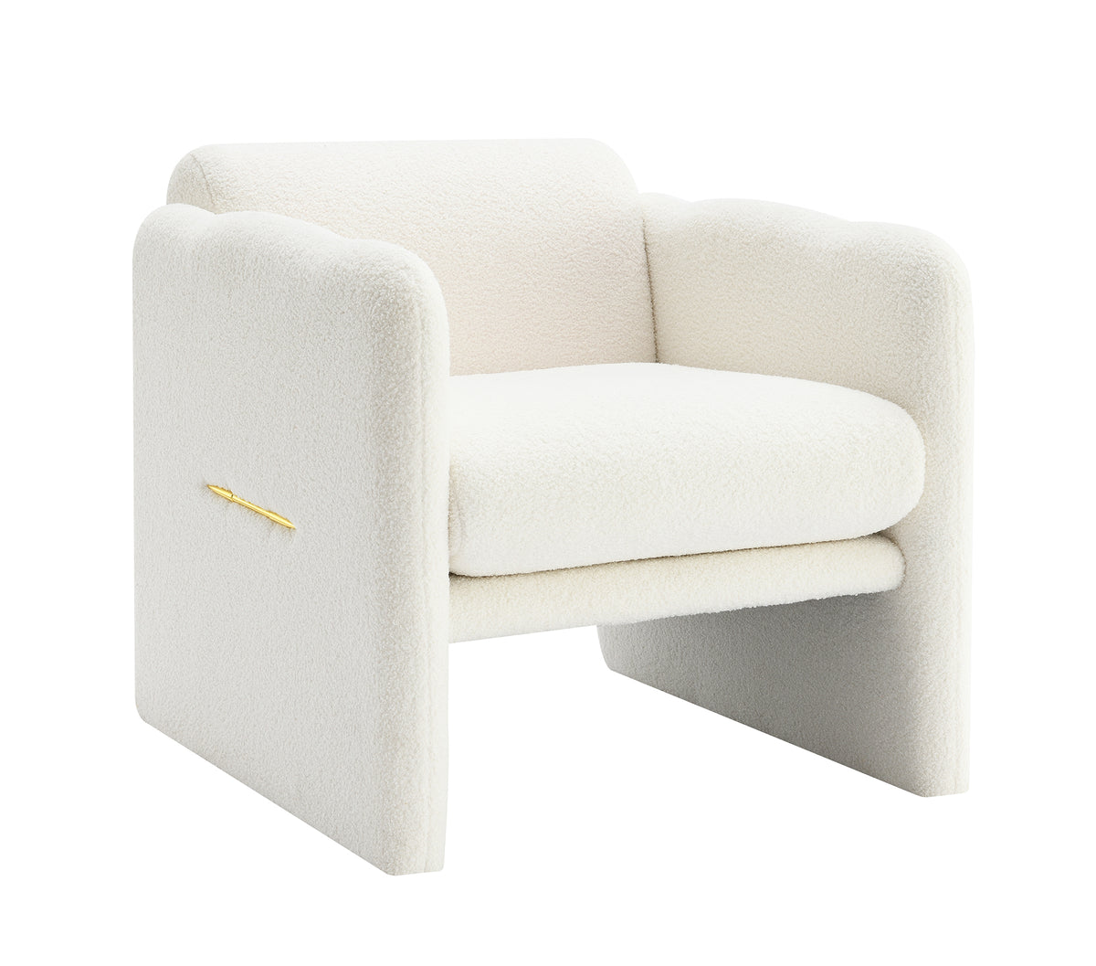 Armchair with wavy armrests