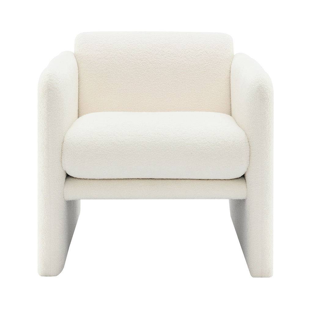 Armchair with wavy armrests