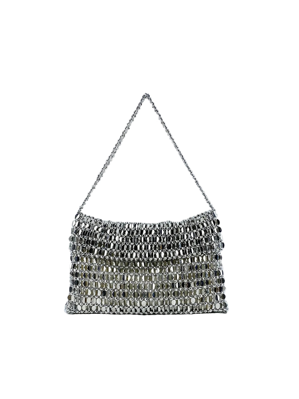 Retro Metal Sequin Silver Bag