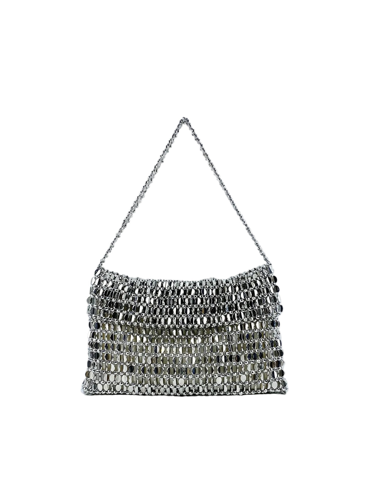 Retro Metal Sequin Silver Bag