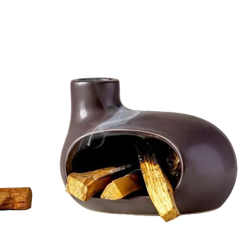 Ceramic Incense Burner with Palo Santo