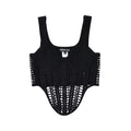 Fishbone Waist with Hand Hooked Knitted Strap Top