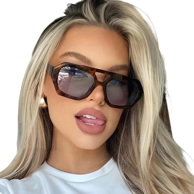Double Beam Irregular Sunglasses