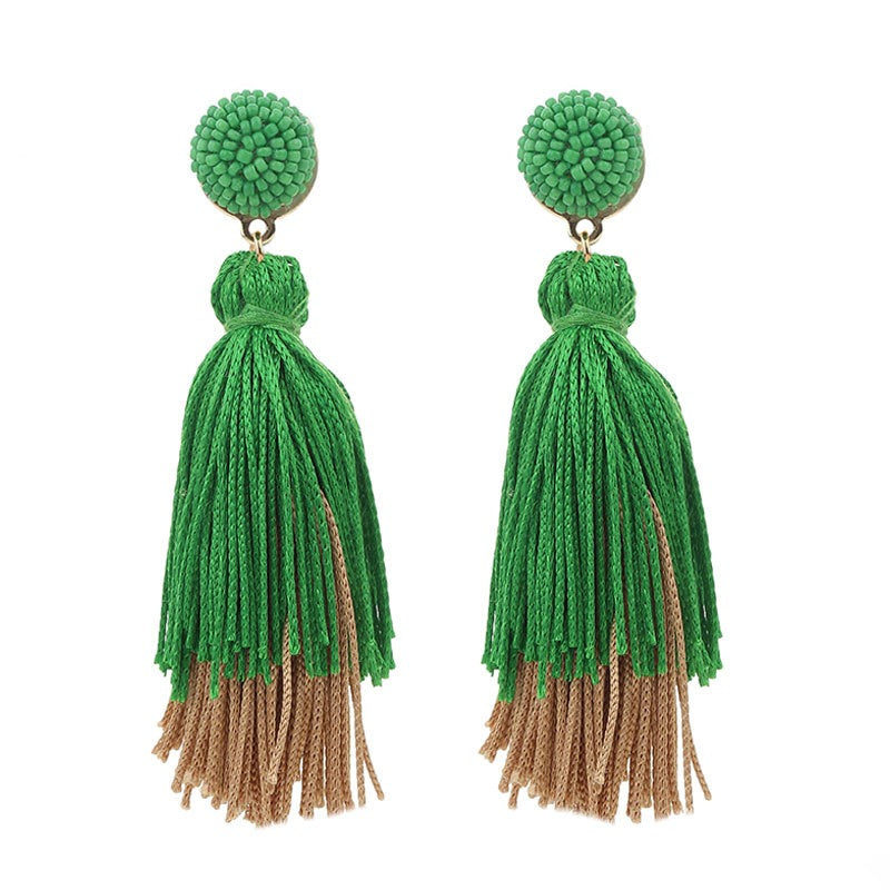 Double Layered Tassel Earrings