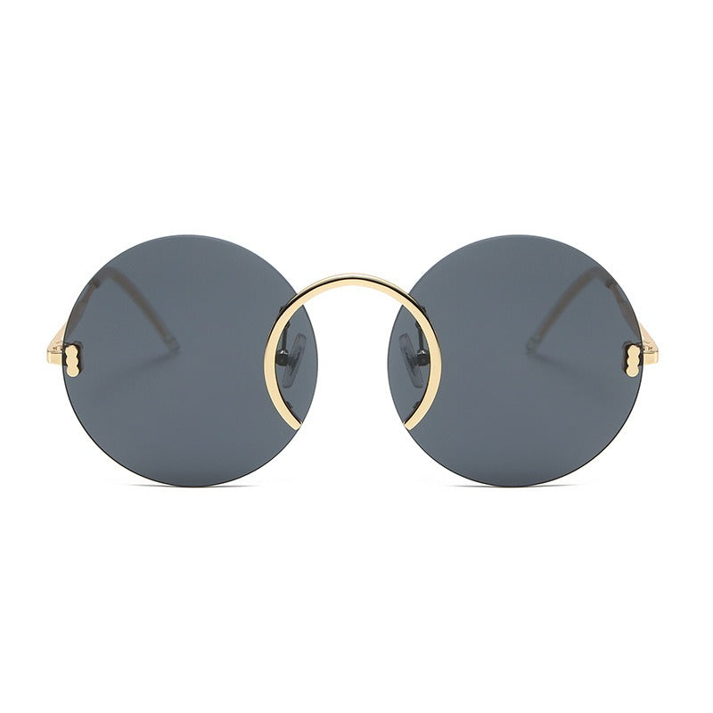 Round Frame Rimless Sunglasses