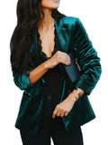 Button Up Lapel Collar Blazer