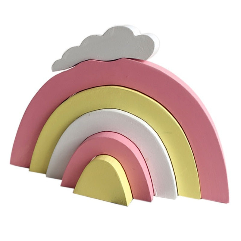 Photography Colorful Wooden Rainbow Building Blocks