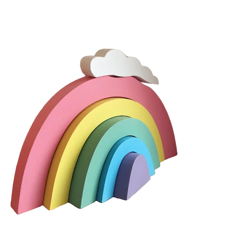 Photography Colorful Wooden Rainbow Building Blocks
