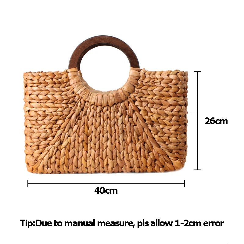 Women Vintage Rattan Handbag