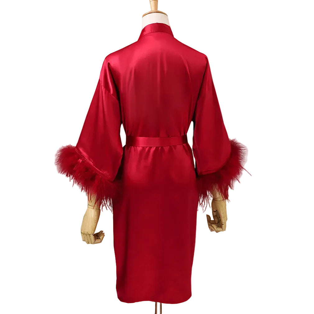 Feather Dressing Gown Wedding Party
