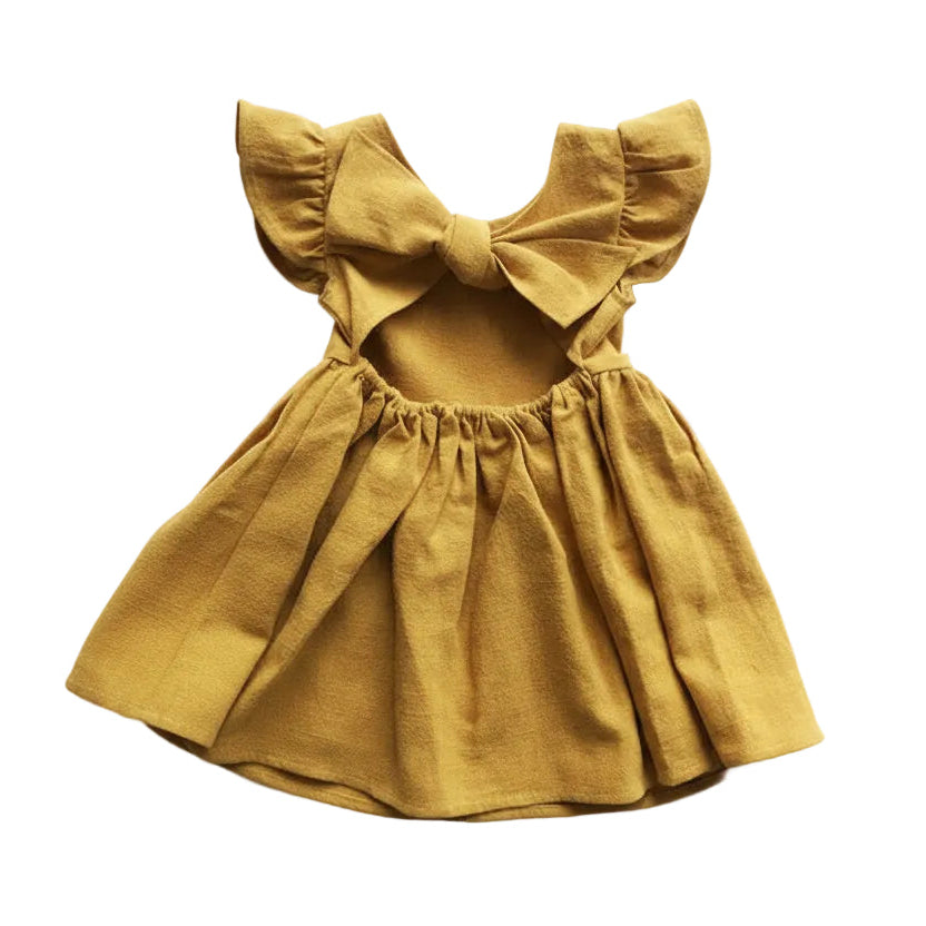 Cotton And Linen Blend Children Dress