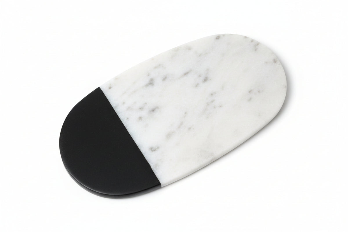 Marble oval plate ornament snack plate
