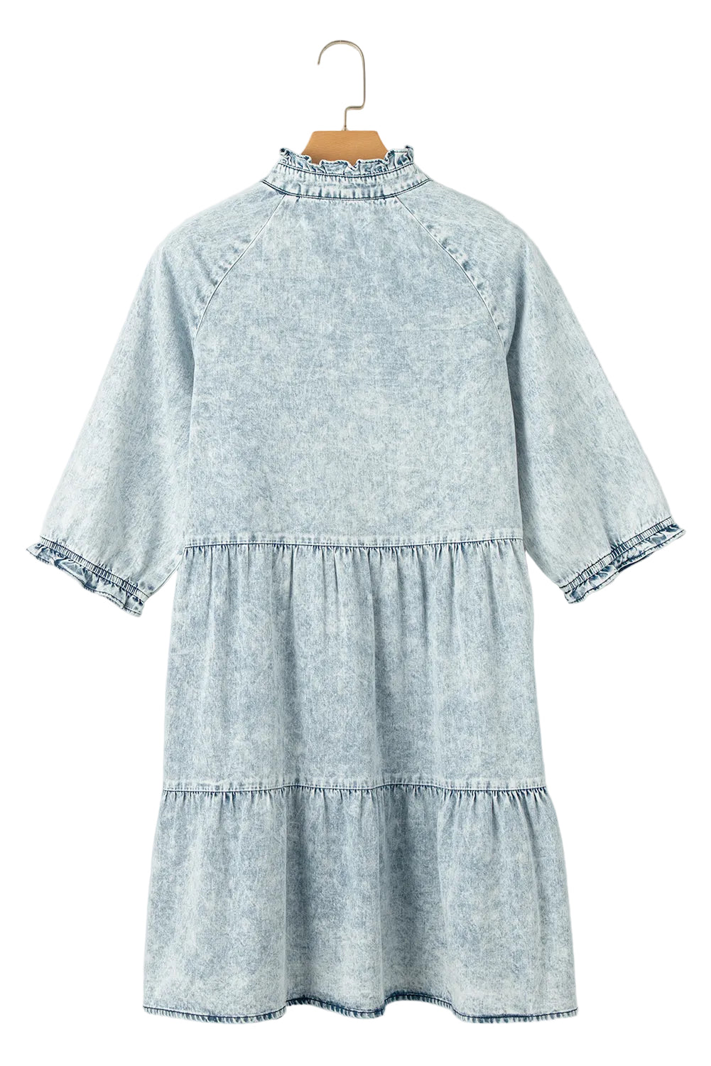 Acid Wash Flared Denim Dress