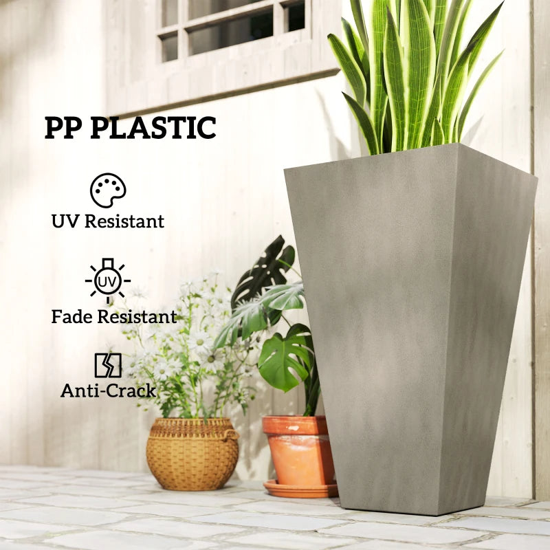 Tall Planters For Outdoor Plants Set Of 3