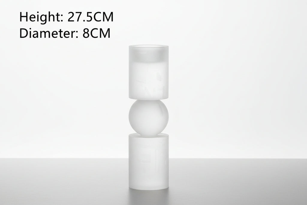 Frosted Crystal Candle Holder