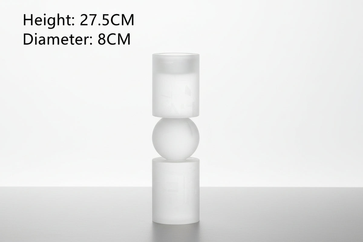 Frosted Crystal Candle Holder