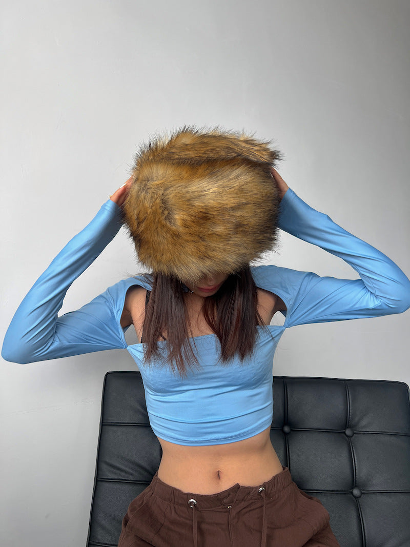 Stylish Padded Round-Top Fleece Hat For Women