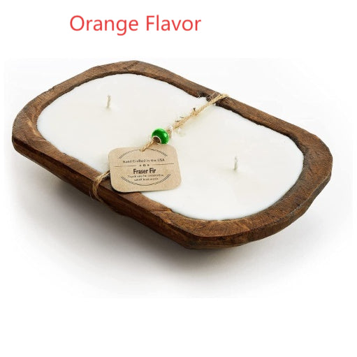 Wooden Basin Candle
