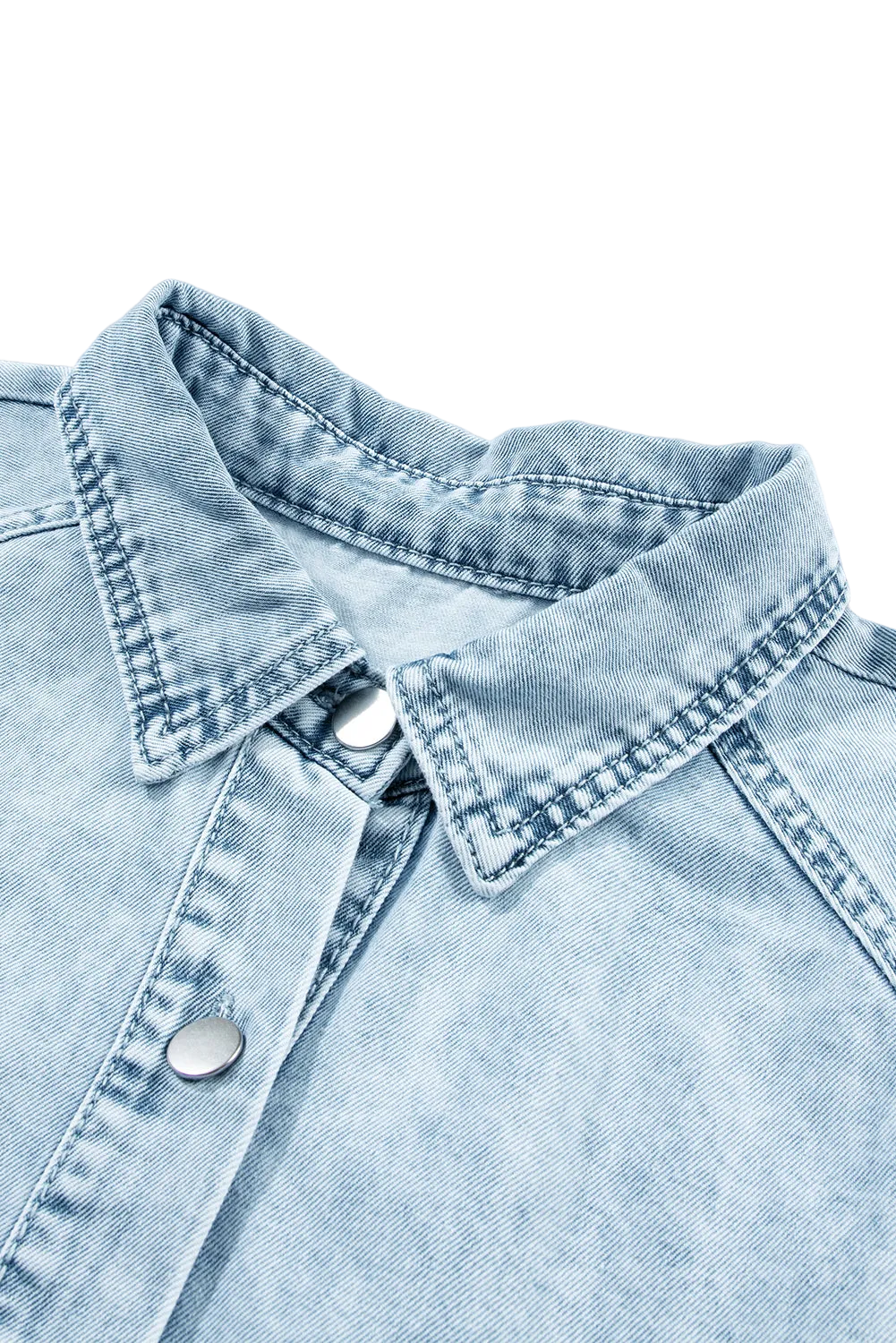 Ruffled Denim Shirt Dress