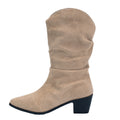 Chunky Heel Pointed Toe Denim Boots