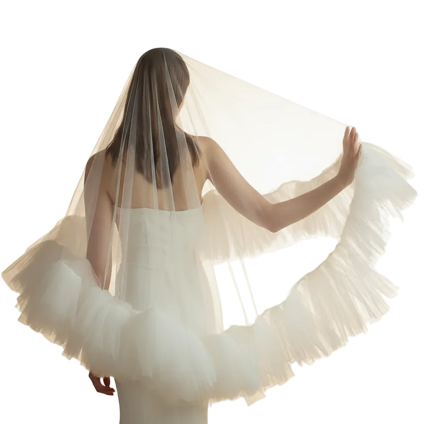 Bridal Veil White Double Layer Veil
