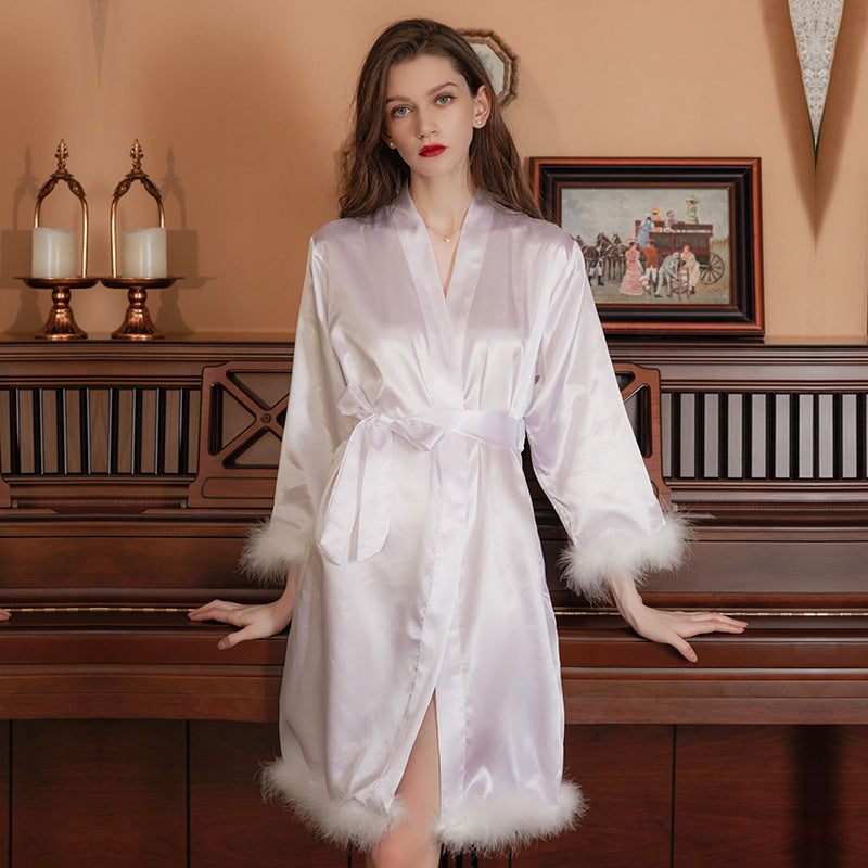 Ladies Feather Wedding Gown