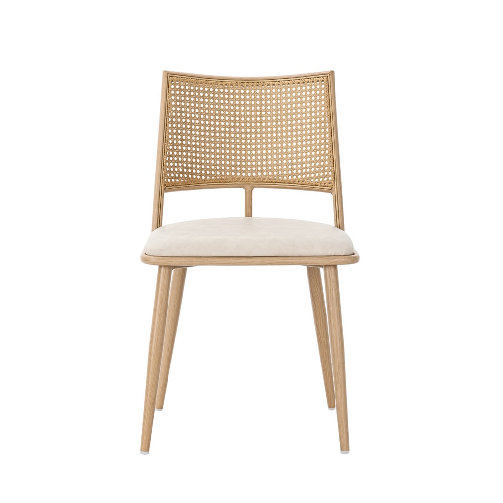 Set Of 4, Rattan Backrest, Bamboo Kitchen Chairs