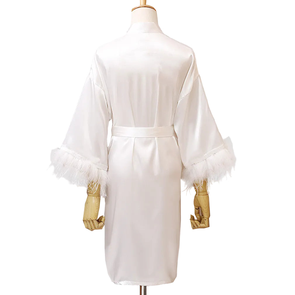 Feather Dressing Gown Wedding Party