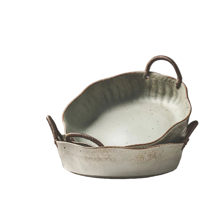 Rough Pottery Portable Fruit Plate
