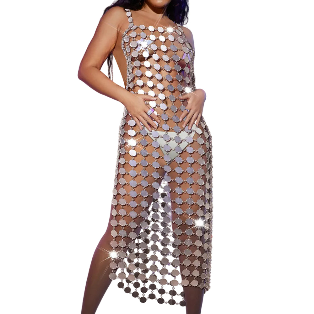 Women's Acrylic Mirror Chain Dress