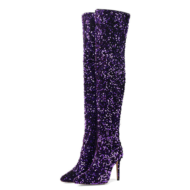 Sequin Over-the-knee Boots