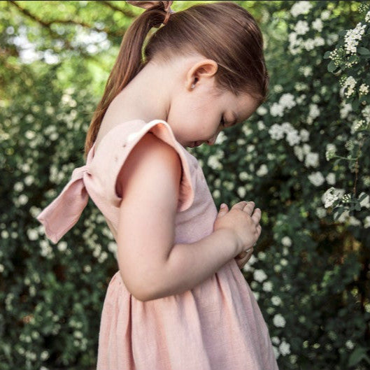 Cotton And Linen Blend Children Dress